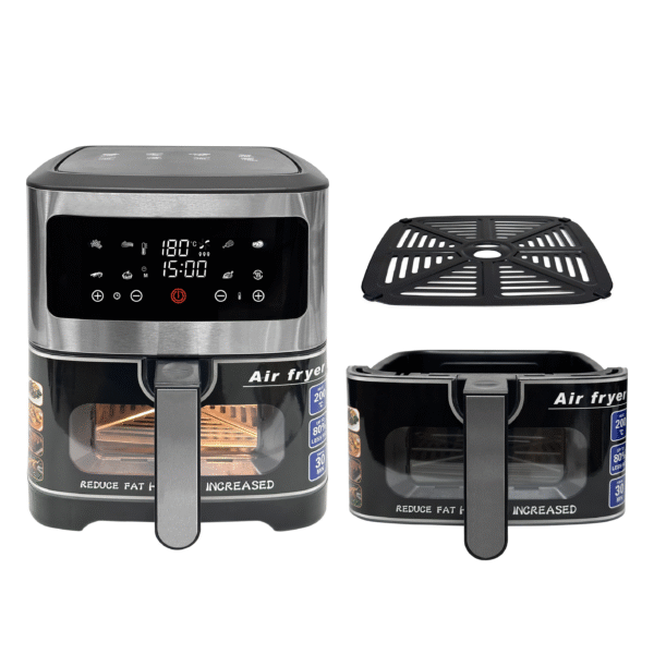 Intelligent Modern 6.8L Large-Capacity Stainless Steel Air Fryer Visual Household Electric Grill Multi-Functional for Car Cooks - Image 7