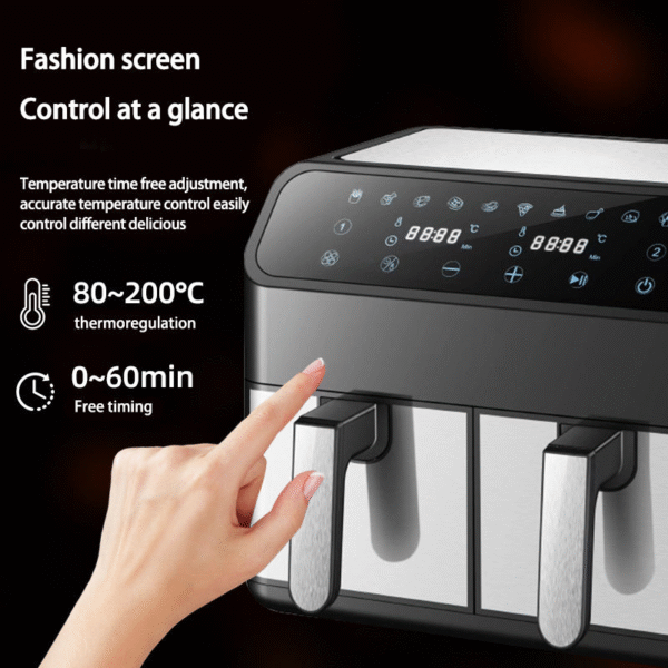 Modern Double Pot Air Fryer Large Capacity Smart Oven for Household Use Digital Multifunctional - Image 4