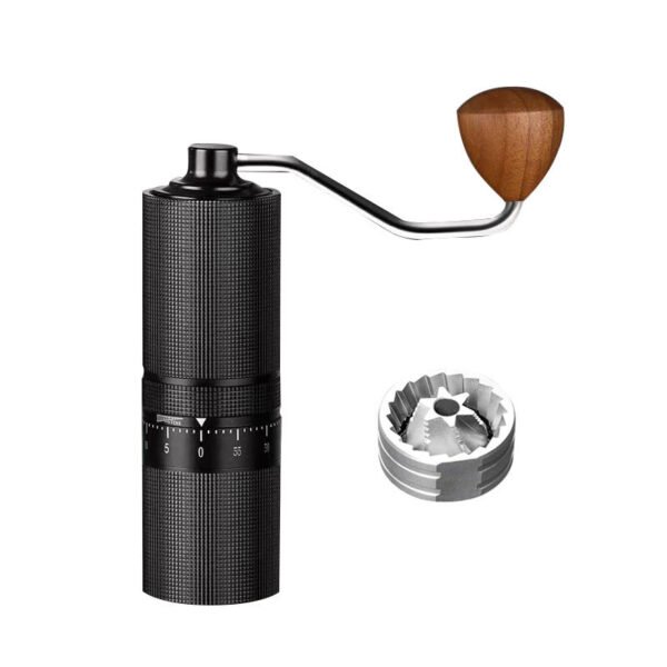 7 Stars SS Burr External Adjustment Al-Alloy 420 Mini Small Hand Portable Manual Coffee Grinder - Image 2