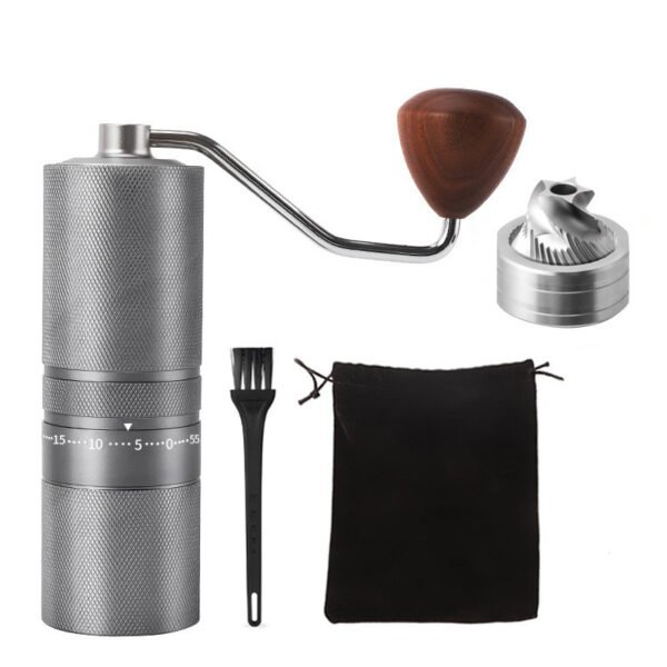 7 Stars SS Burr External Adjustment Al-Alloy 420 Mini Small Hand Portable Manual Coffee Grinder - Image 3