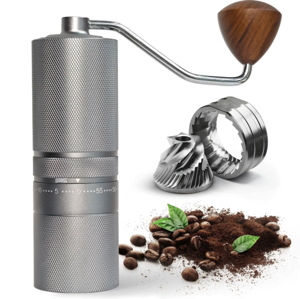 7 Stars SS Burr External Adjustment Al-Alloy 420 Mini Small Hand Portable Manual Coffee Grinder - Image 5