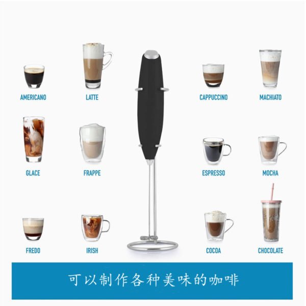 2025 Rechargeable Electric Automatic Milk Foam Hand Milk Frother With Stand Handheld - Image 6