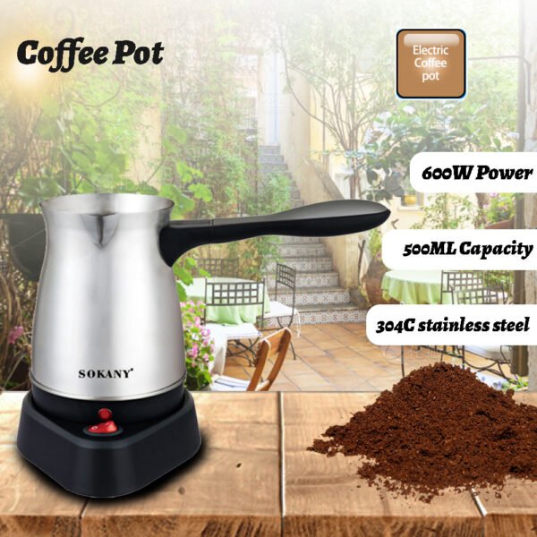 Electric Turkish Coffee Maker Machine, 600ML Stainless Steel Greek Turkish Coffee Pot with Anti Scald Handle, Heating Tea Maker Kettle for Arabic Tea Milk - Image 10