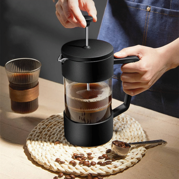 Linlan Black Color Heat Resistant High Borosilicate Glass French Press Pot Coffee Tools French Press - Image 2