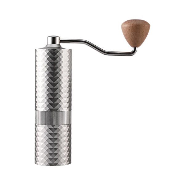 Premium Stainless Steel Portable Manual Coffee Grinders with Grind Settings, Aluminum Body, Ergonomic Wood Knob Handle - Image 2