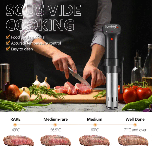 Sous Vide Cooker Immersion Circulator with App Control, Sous Vide Machines Accurate Temperature Control, LCD Touch Screen Ultra-Quiet for Home Chefs, Cooking - Image 5