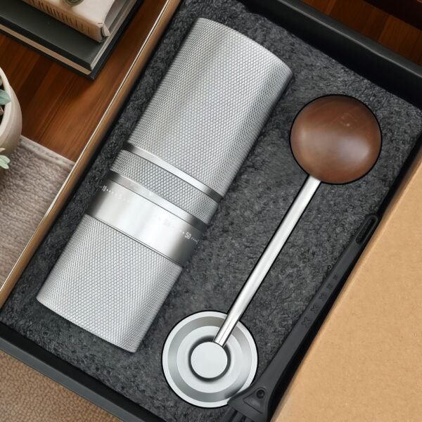 7 Stars SS Burr External Adjustment Al-Alloy 420 Mini Small Hand Portable Manual Coffee Grinder - Image 7