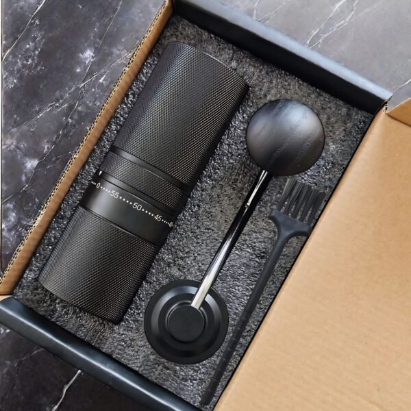 7 Stars SS Burr External Adjustment Al-Alloy 420 Mini Small Hand Portable Manual Coffee Grinder - Image 8