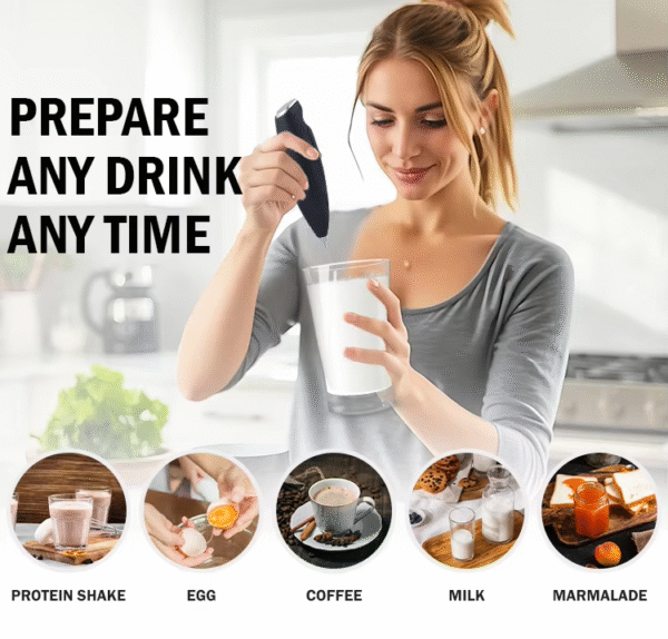 2025 Rechargeable Electric Automatic Milk Foam Hand Milk Frother With Stand Handheld - Image 5