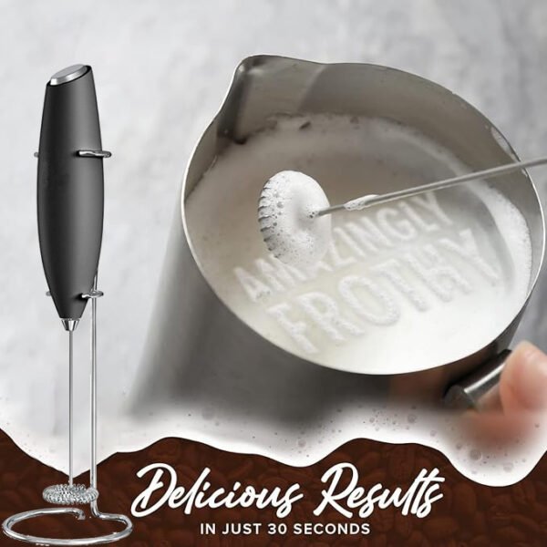 2025 Rechargeable Electric Automatic Milk Foam Hand Milk Frother With Stand Handheld - Image 3