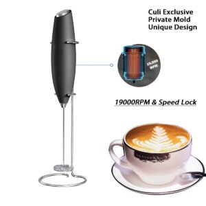 2025 Rechargeable Electric Automatic Milk Foam Hand Milk Frother With Stand Handheld