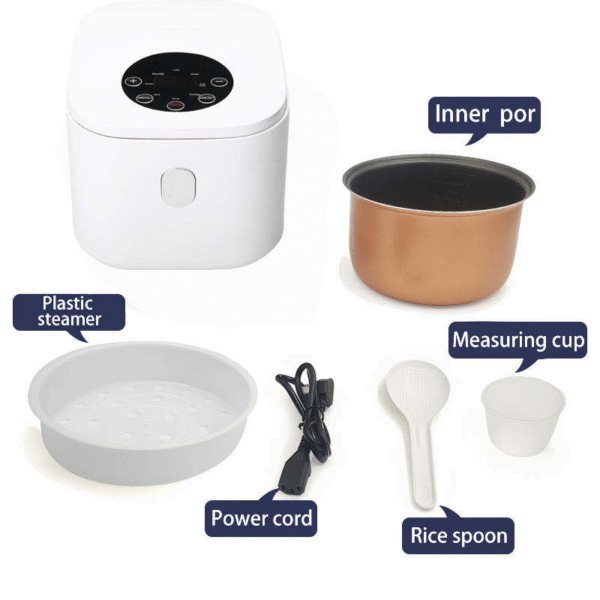 Kitchen 2.5L Rice Cooker Small Portable Mini Creamy White Multipurpose Digital Smart Electric Rice Cooker - Image 7