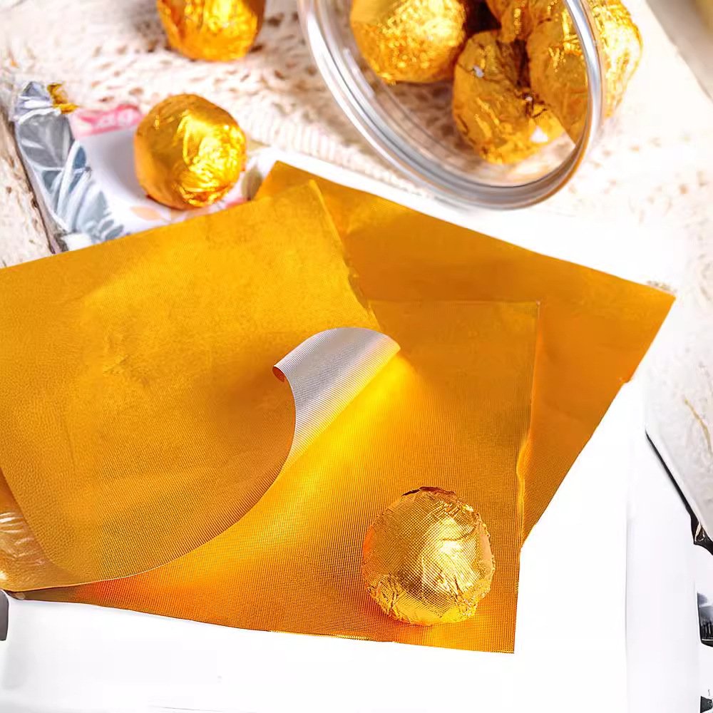 Wholesale Embossed Plain Treatment Chocolate Wrapping Aluminum Foil Paper for Food and Party Candy Packing - Image 6