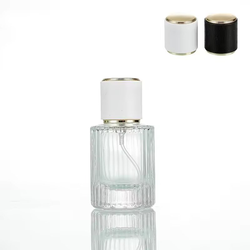 30ml & 50ml clear glass perfume bottles, striped thick-bottomed luxury perfume spray bottles, empty perfume bottles, and customizable logos are available. - Image 3