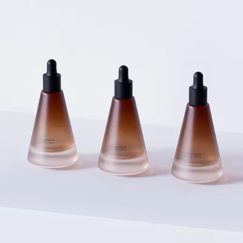 New 15ml Frosted Amber Glass Perfume Bottle with Thick Base and Tapered Dropper/Spray - Image 5