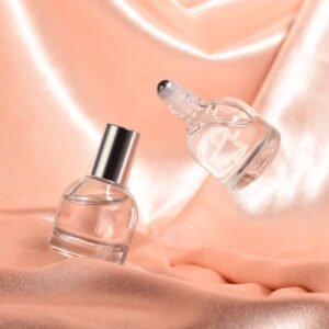 Perfume and Essential Oil Roller Bottle, 10ml Clear Thick Luxury Glass Bottle with Steel Roller