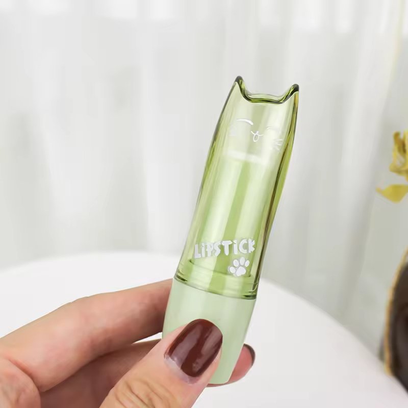 Unique gradient pink and gold lipstick tube with a slanted cap, customizable with printing and a pump cap, perfect for cosmetic lip gloss packaging. - Image 5