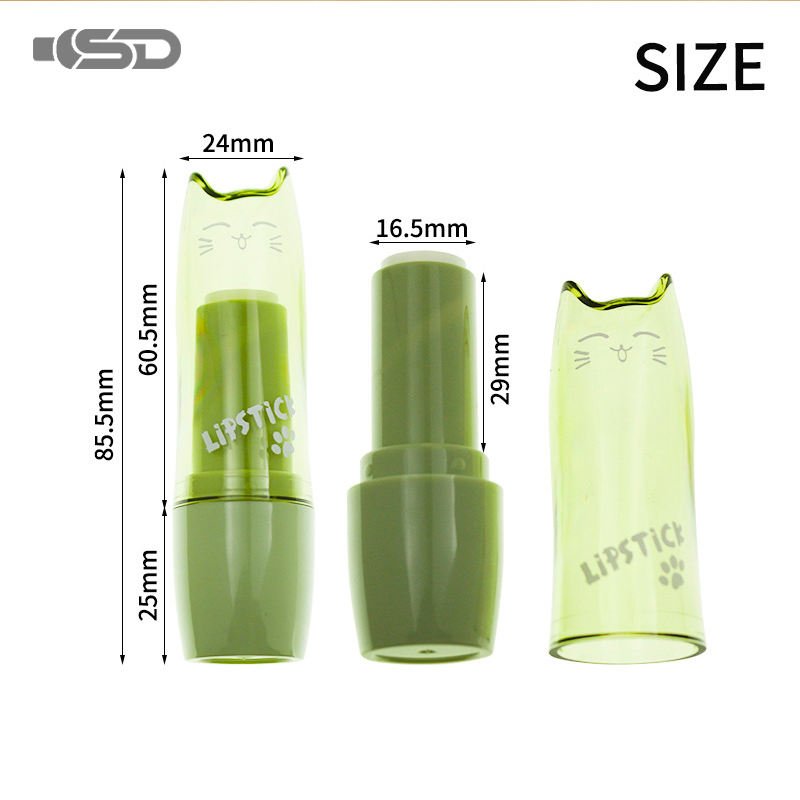 Unique gradient pink and gold lipstick tube with a slanted cap, customizable with printing and a pump cap, perfect for cosmetic lip gloss packaging. - Image 6