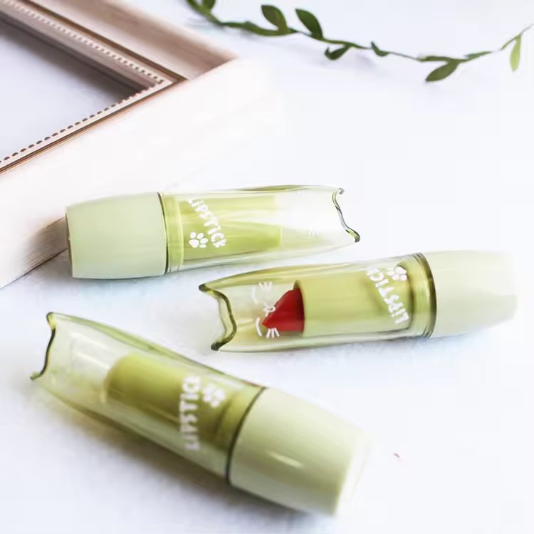 Unique gradient pink and gold lipstick tube with a slanted cap, customizable with printing and a pump cap, perfect for cosmetic lip gloss packaging. - Image 4