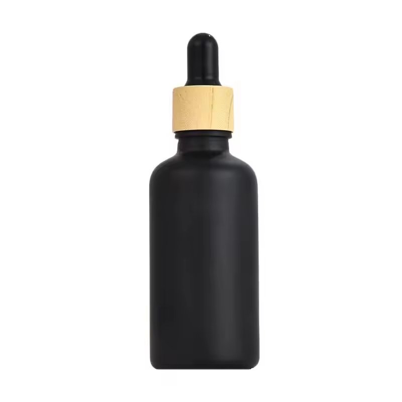 Luxury 5ml, 10ml, 15ml, 20ml, 30ml, 50ml, 100ml Matte Black Screw-Top Glass Bottles with Essential Oil Droppers - Image 7