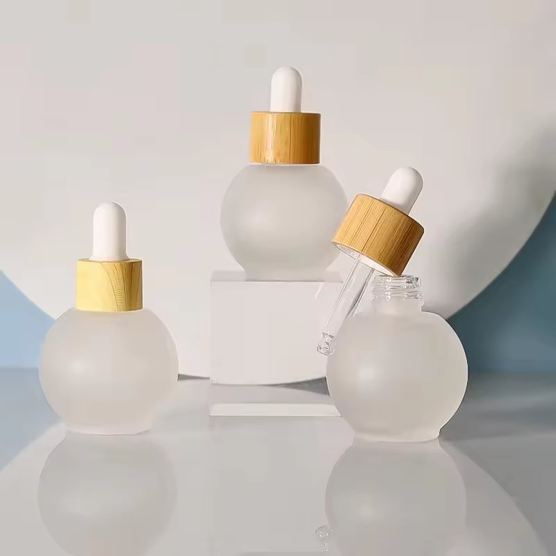 20ml, 30ml, 50ml Cute Round Ball Frosted Glass Dropper Bottle Screen Printed for Essential Oils, Skin Care, Empty Refill Serum - Image 7